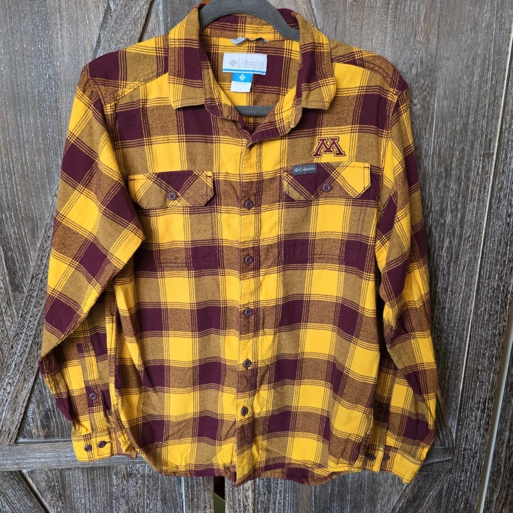 Columbia Sportswear Co Shirt Men's Size‎ Small Minnesota Golden Gophers Flannel